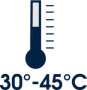 Измерение  температуры  от 30 °C до 45 °C