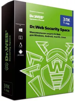 Антивирус Dr.Web Security Space 3 ПК 1 год BOX Антивирус Dr.Web Security Space 3 ПК 1 год BOX